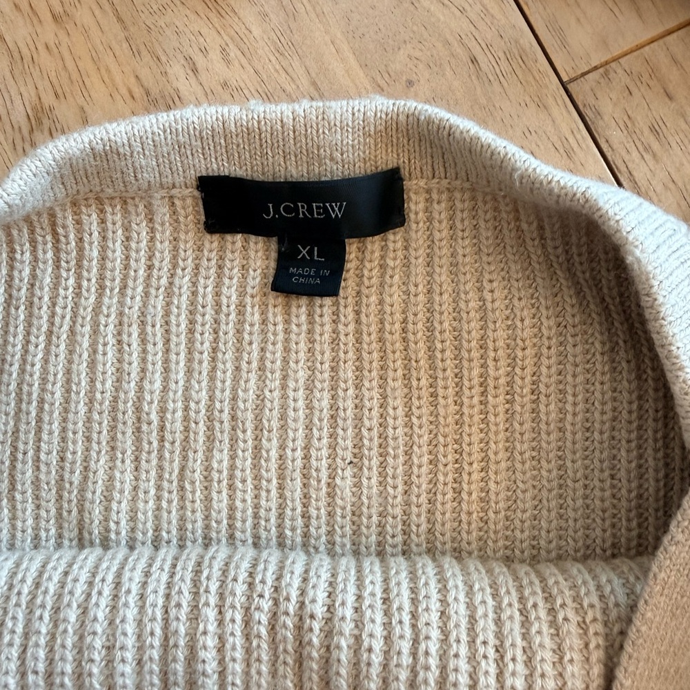 J. Crew Cream Ribbed Knit Top - Picture 2 of 4